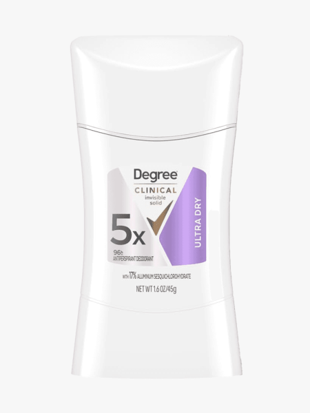 Degree Clinical Invisible Solid Antiperspirant Deodorant on a light gray background